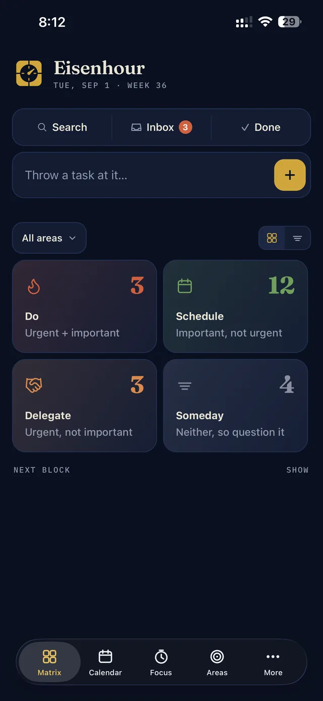 The matrix in the dark theme